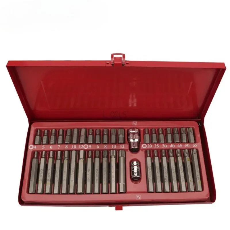 

40pcs Torx Star Screwdriver Bits Set Star Batch Combination Toolbox Iron Box Six Square Twelve Angle Flower Type Head Screwdrive