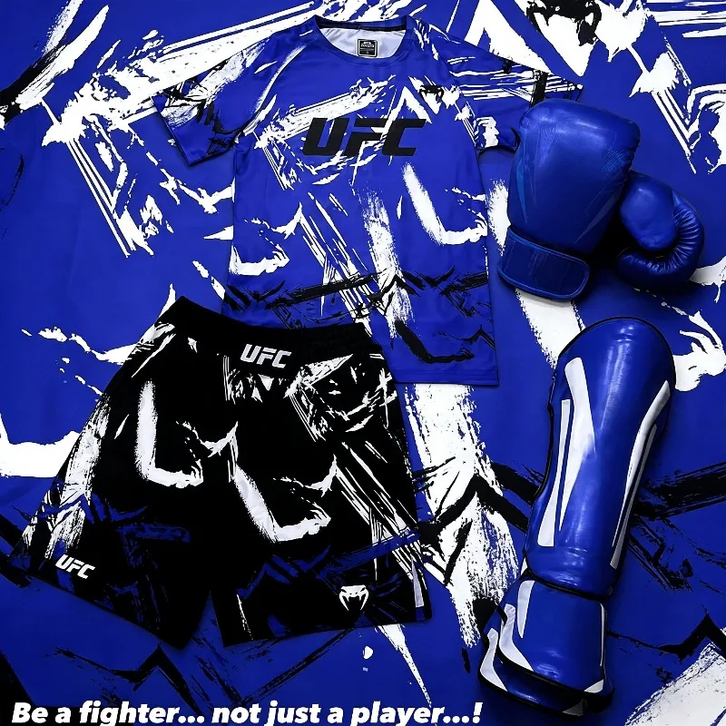 

2026 Новый спортивный комплект UFC Unrivaled by Fighting Night для мужчин и женщин, тренировочный комплект для бокса ММА, восьмиугольная футболка с клеткой, дзюдзюцу, шорты