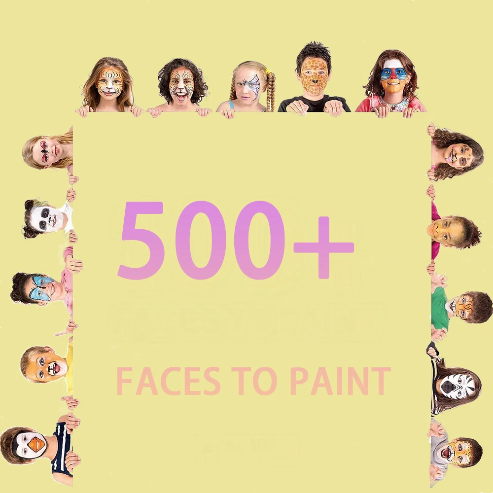 Bowitzki Professional Dream 페이스 페인트 및 어린이를위한 바디 페인트 성인 12x10gm 원 스트로크 스플릿 케이크 레인보우 할로윈