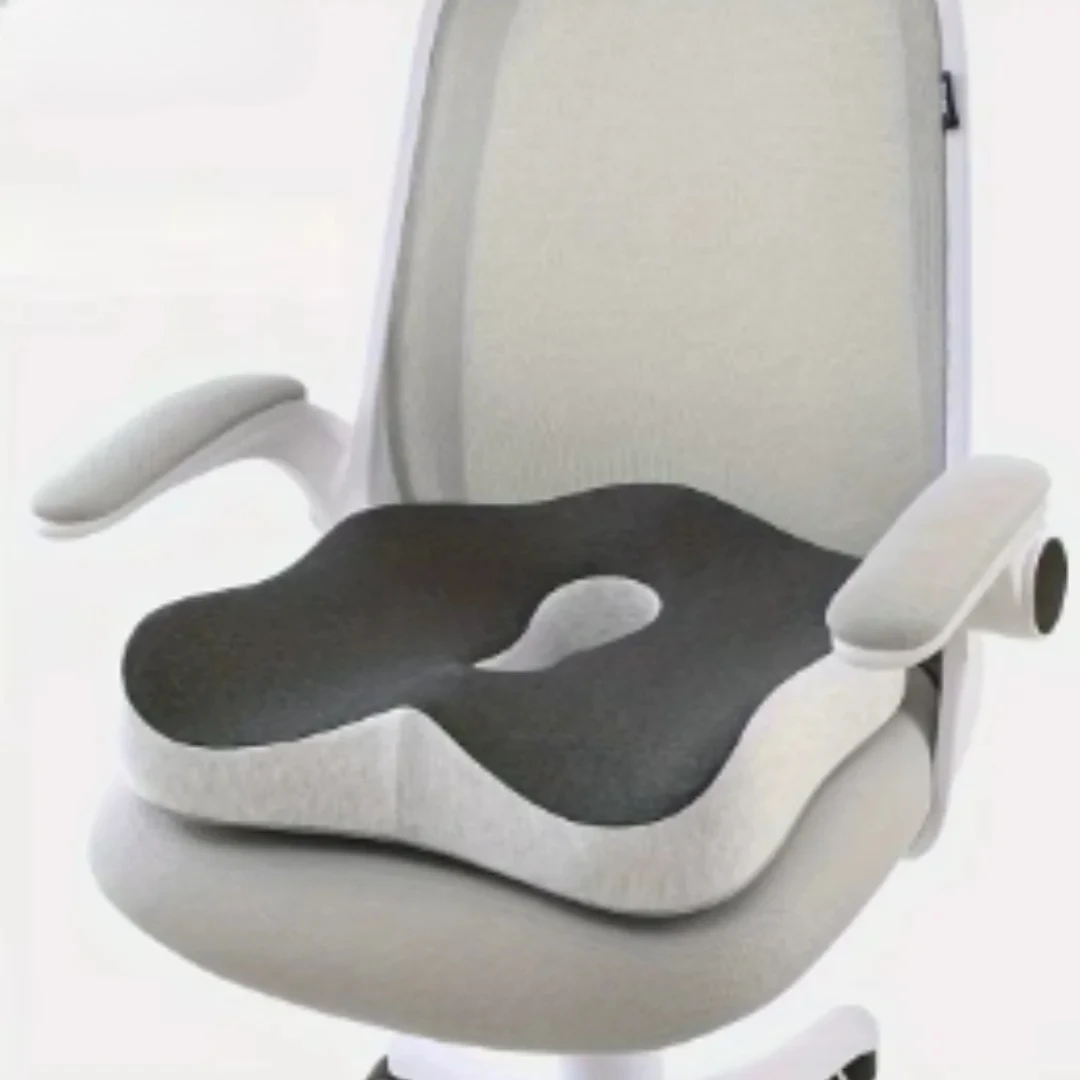 Sitting Artifact Breathable Memory Foam Seat Cushion Ergonomic Spine Pressure Relief Pad Skin-Friendly Washable Cover for Office