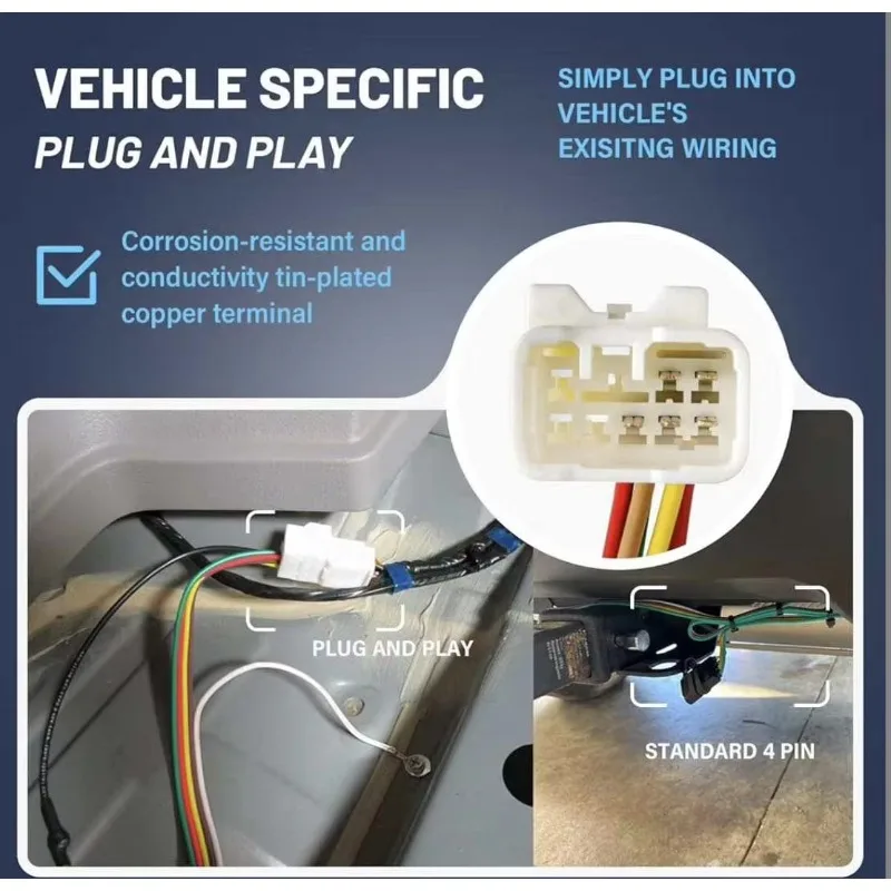 2‑Wire To 3‑Wire Trailer Light Converter 4‑Pin Flat Socket Signal Separation Adapter XV 2013 SUV Caravan Towing Repair Accessory