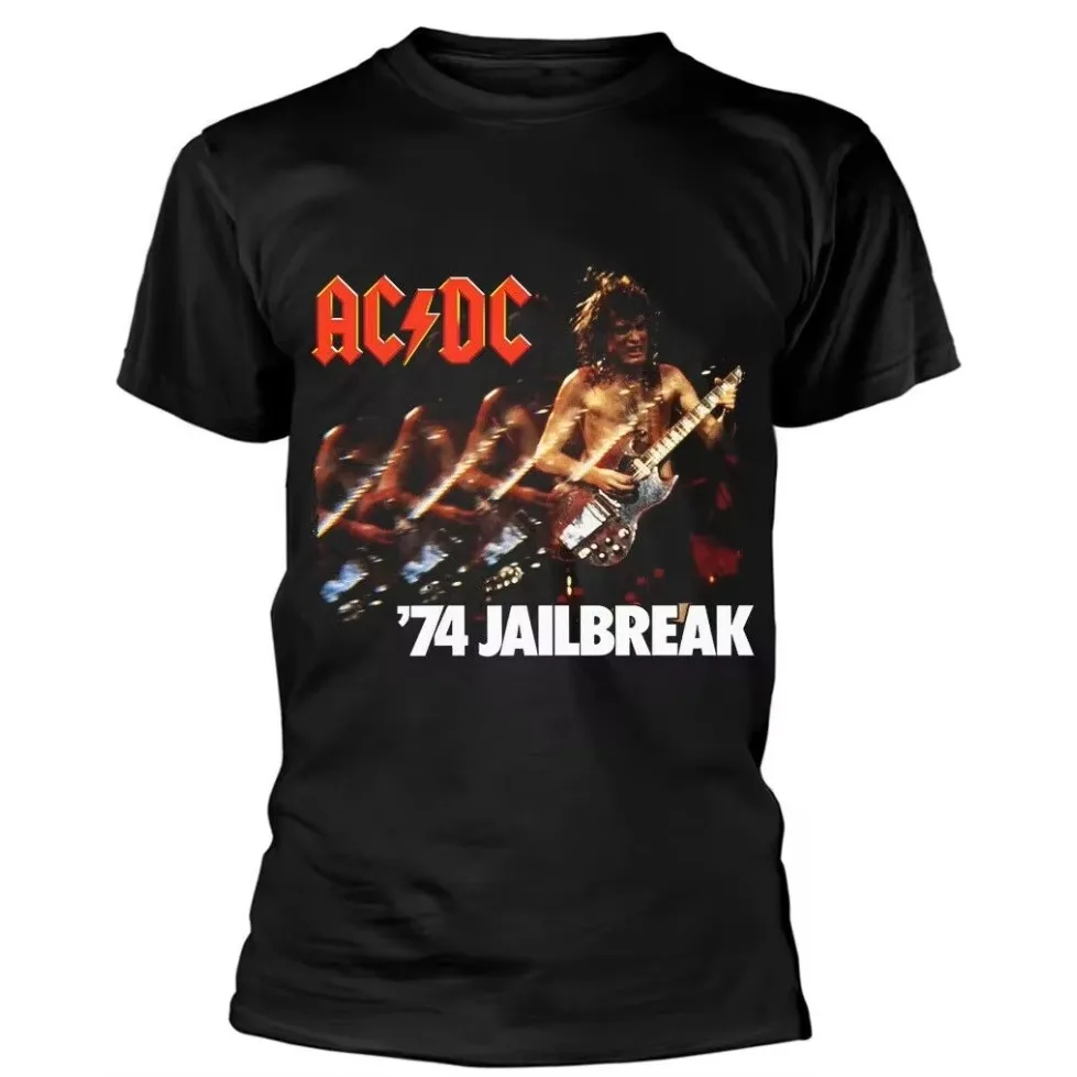 

Summer ACDC Rock Band Patterned Printed Luxury Brand Cotton Men's and Women's Short-sleeved T-shirt