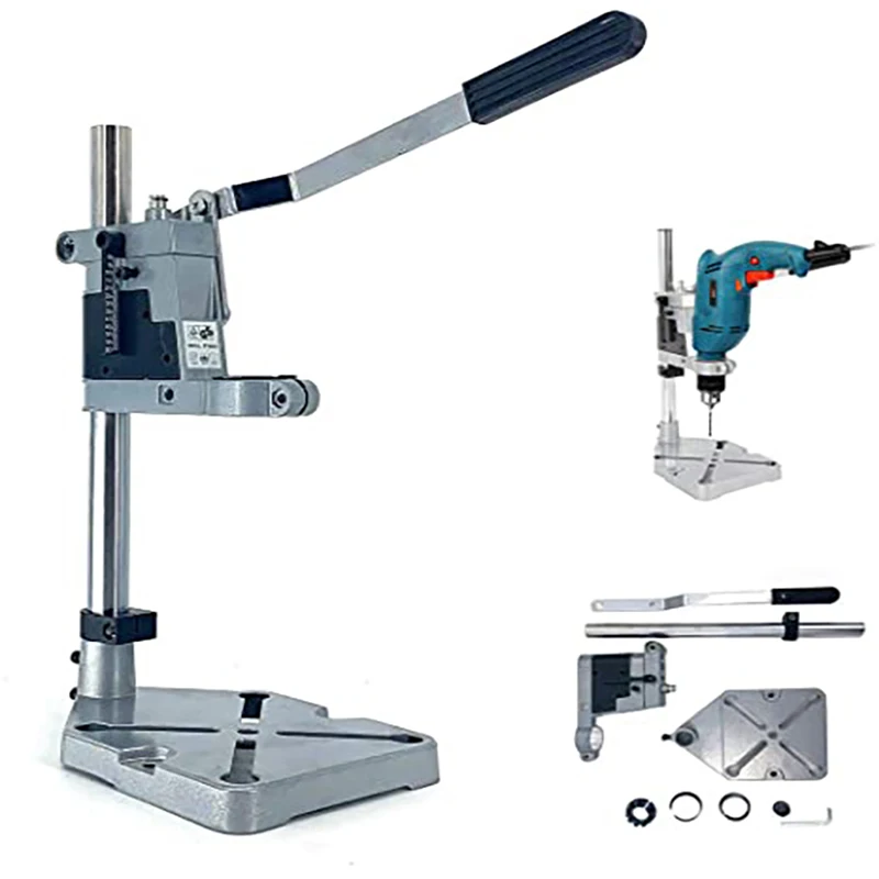 HeavyDuty Universal Electric Drill Stand Aluminum Base Bracket Convert Hand Drill to Bench Press Workbench Drilling Holder Clamp