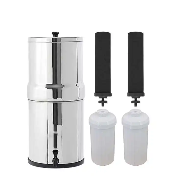 Purificateur d'eau potable en acier inoxydable, 12/personnalisable, pour Camping en plein air, comptoir de maison, filtre à eau au charbon actif par gravité