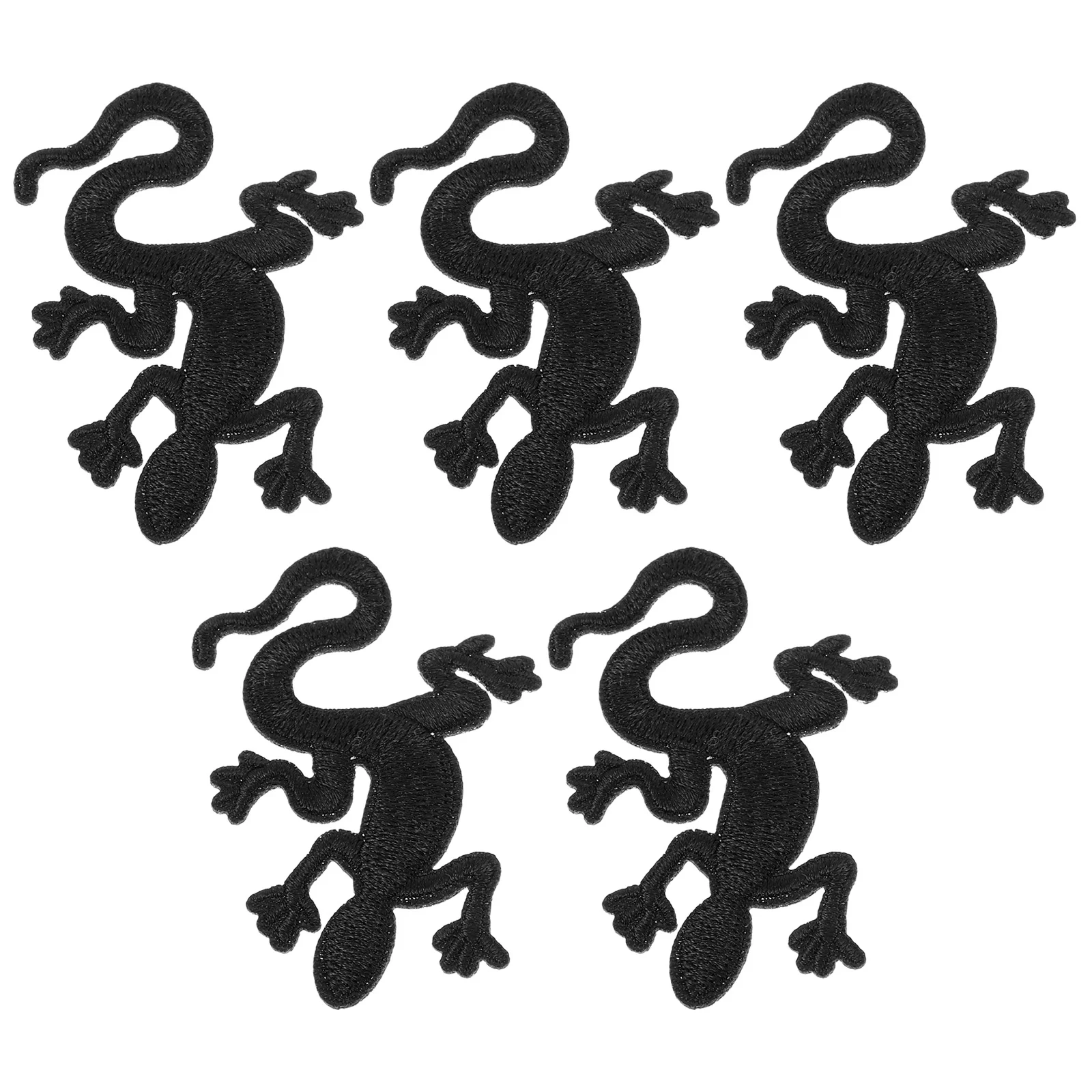 5 Pcs Car Gecko Cloth Patch Clothes Supply Axolotl Black Fabric Decorative Iron Patches Child