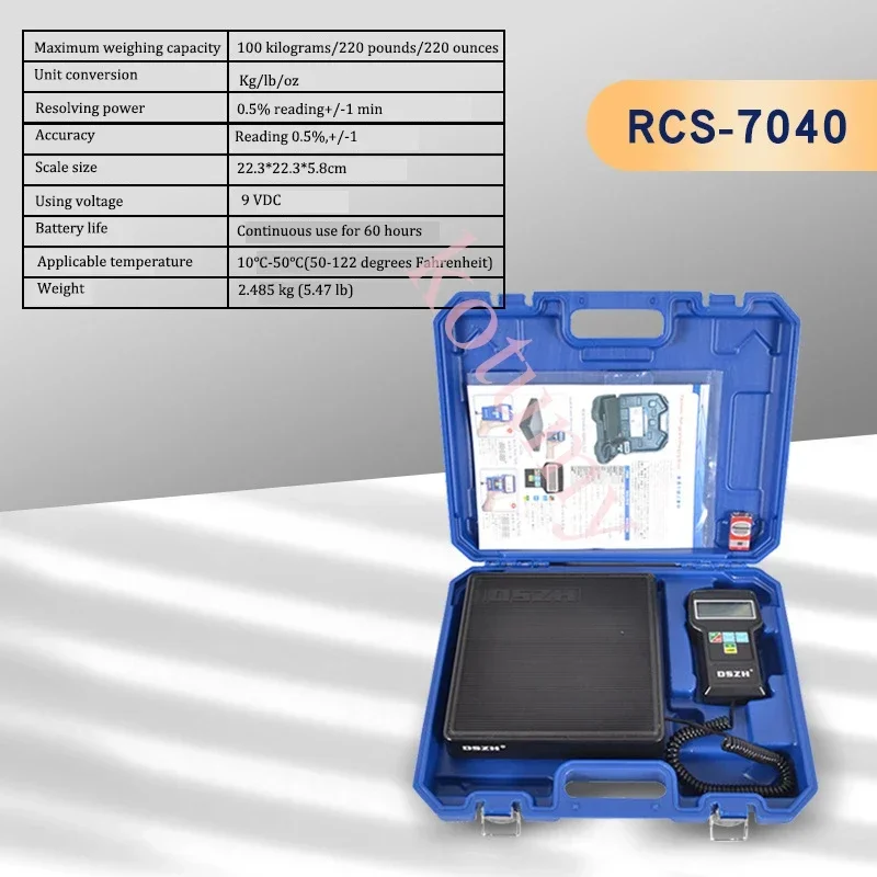 Digital A/C Refrigerant Charging Scale Freon Weight Scale with Case Measuring Tools Air Conditioning Accessories