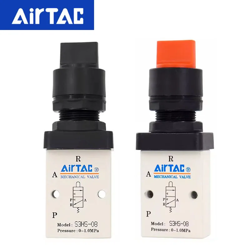 

AirTAC Mechanical Valve S3HS-M5/06/08 Selective Control Manual Valve Pneumatic Switching Valves