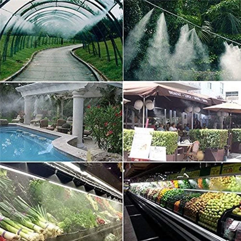 

-A90P 30 Pack Brass Misting Nozzles Tees, Brass Nozzles For Greenhouse Landscaping Humidification,Dust Control Mist Nozzle