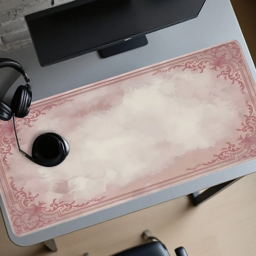 Macaron kleur ontwerp muismat rubber antislip computer desktop pads dik toetsenbord PC accessoires anime thema roze