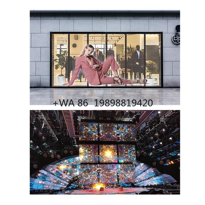 Indoor High Visibility Transparent LED Screen for Window Glass Advertising Display