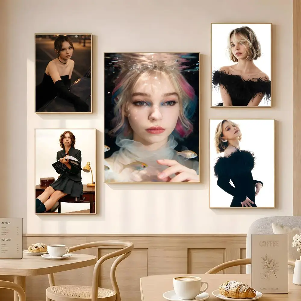 Actress Emma Myers Poster Poster Self-adhesive Art Waterproof Paper Sticker Coffee House Bar Room Wall Decor