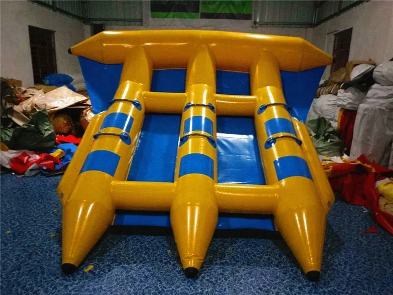 คุณภาพสูง Inflatable Triplex แถว Flying Fish Raft เรือ,Inflatable Fly Fish Ride Banana Boat ลดราคา