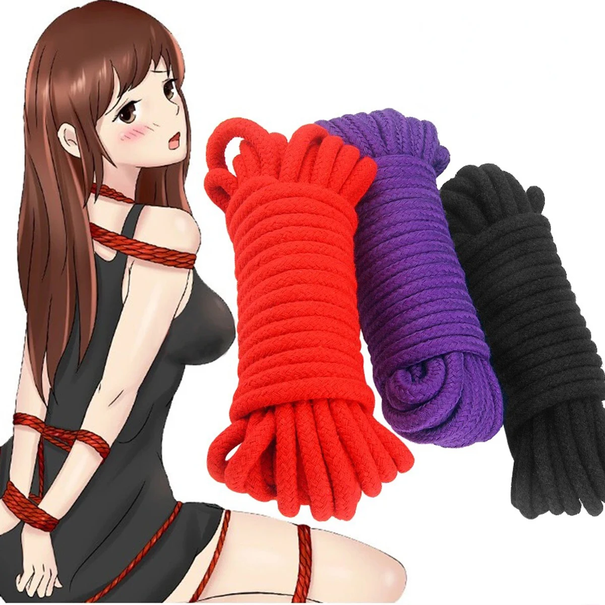 BDSM Binding Restraint SM Binders Sex Rope Japanese Shibari Ropes 10M Sexope Soft SM Slave Cosplay Sex Tool Adjustable Binder