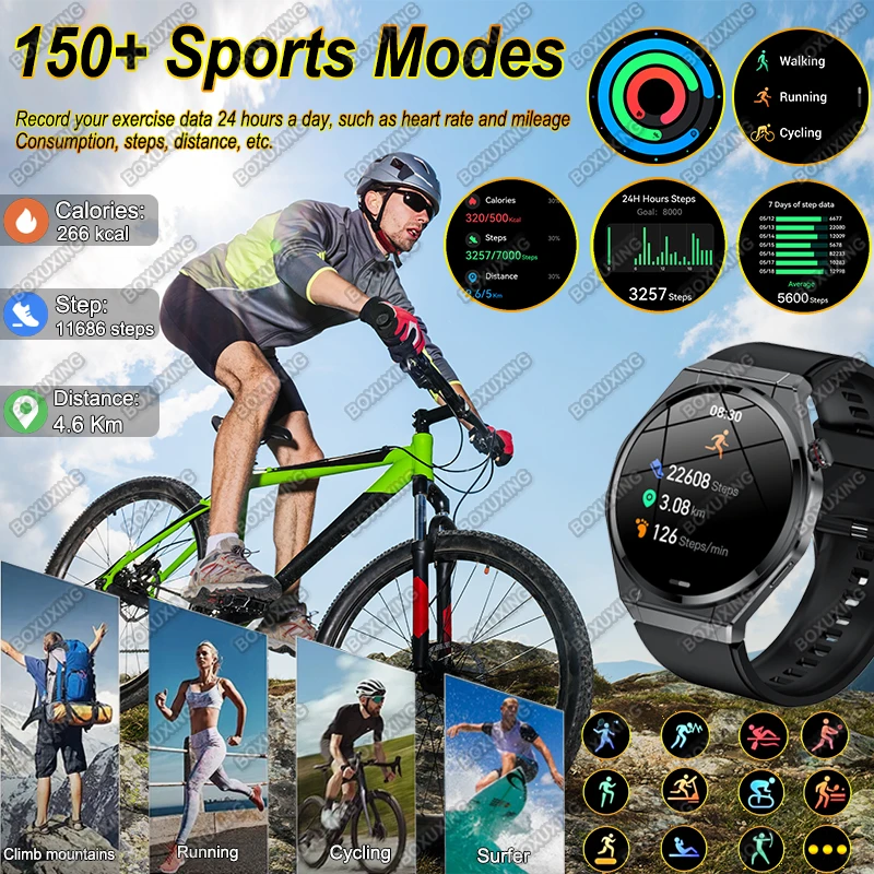 Nuovo Ultra Sottile Astuto Della Vigilanza Degli Uomini HD AMOLED 150 + Sport GPS Track Always Show Time Frequenza Cardiaca IP68 Impermeabile Chiamata Smartwatch Donna
