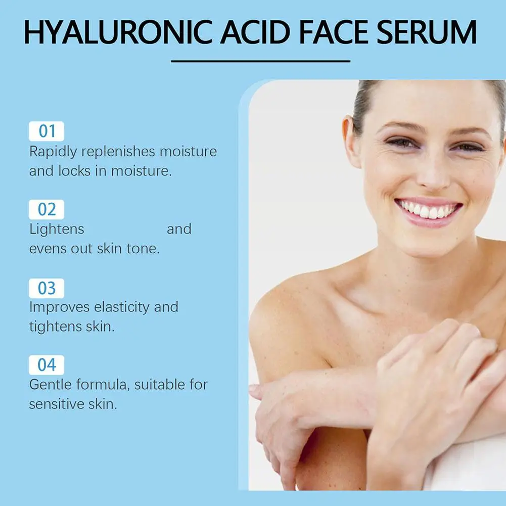 Hyaluronic Acid Face Serum 10ml Roller Applicator Hydrating Moisturizing Lightweight Facial Essence for Daily Skin Care view 5