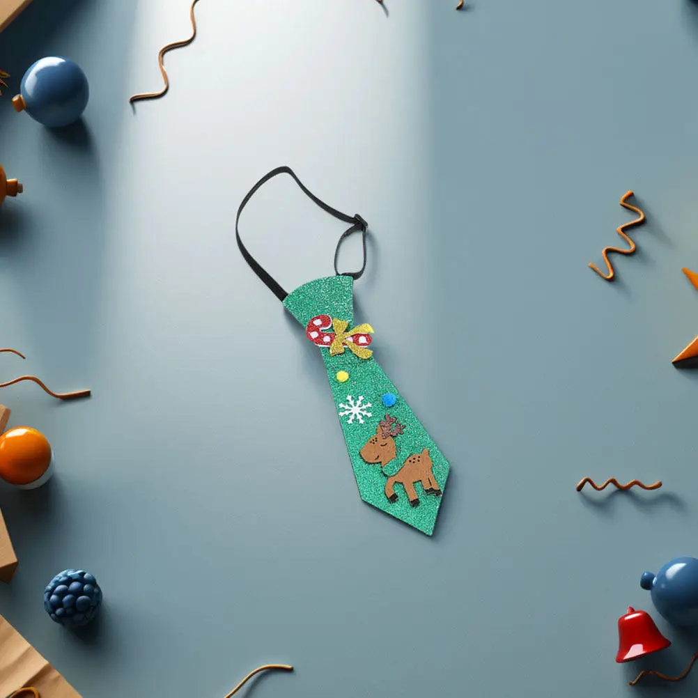 

5Pcs Christmas Neckties for Kids Adorable Snowflake Tree Designs Holiday Party Ties Soft Matching Outfit Ties for Boys