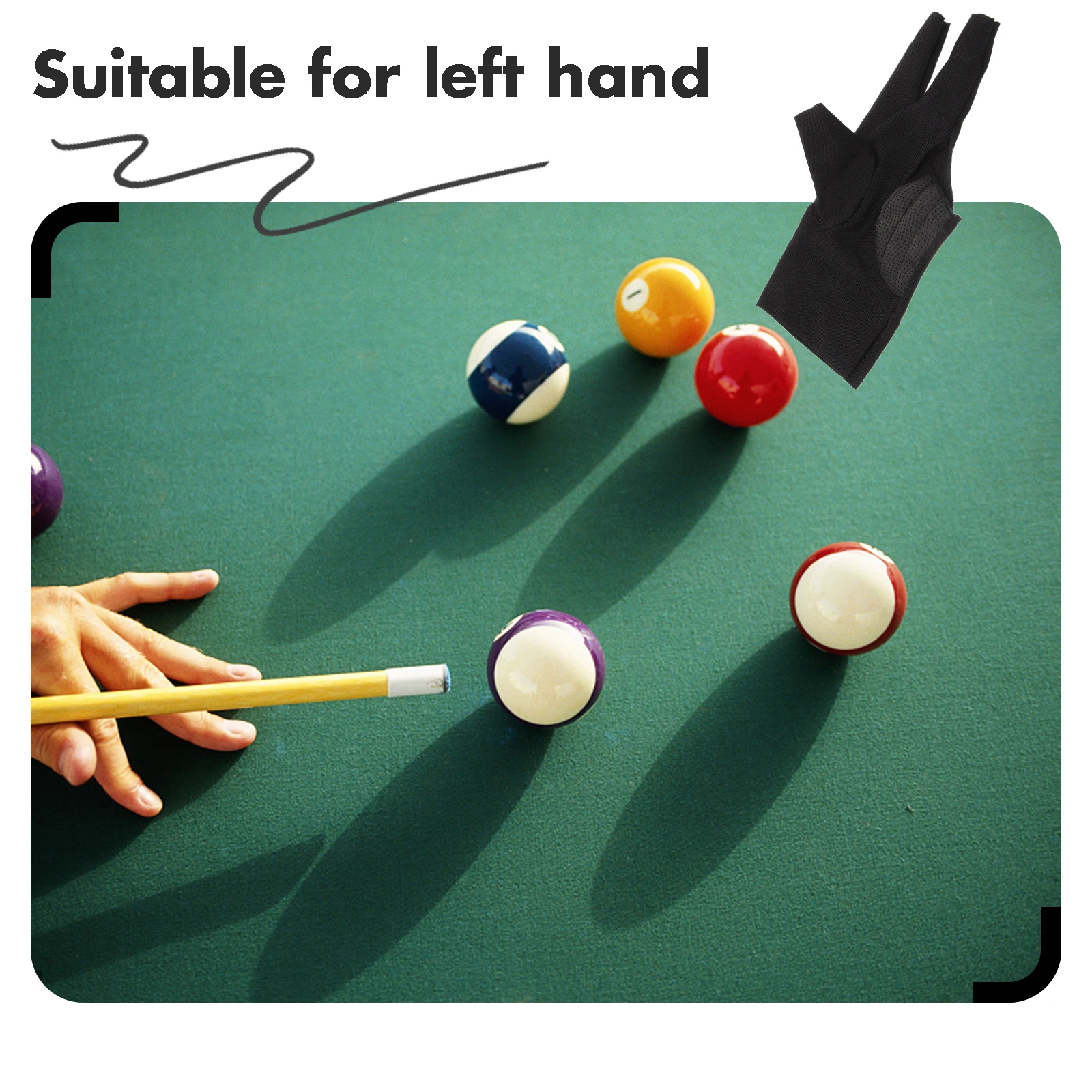 2 Pcs Men Gloves Pool Billiard for Women Snooker Portable Breathable Black Game and