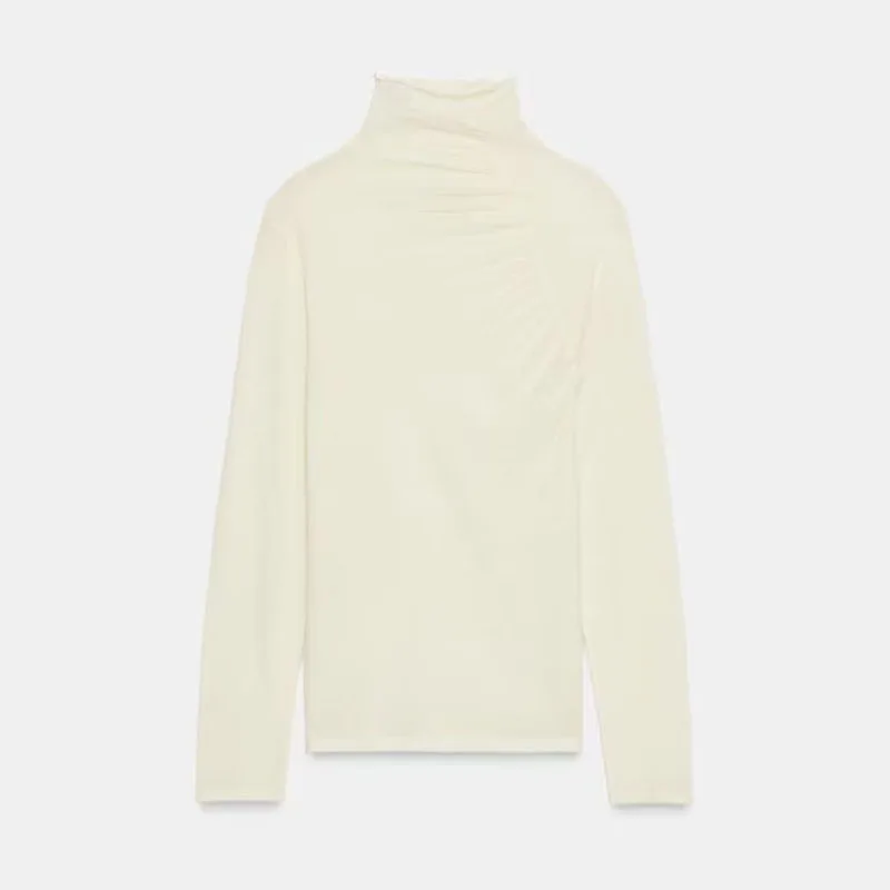 Faionable Casual Slim Fit Long Sve Damen-Top aus reiner Wolle, neu eingetroffen, Winterkollektion, Ele Simple Sle