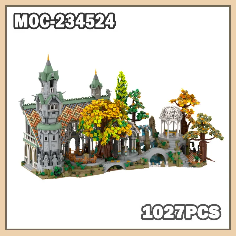 Novo MOC-234524 blocos de construção modelos de construção rivendell produtos de expansão modelo presente criativo quebra-cabeça blocos de construção crianças