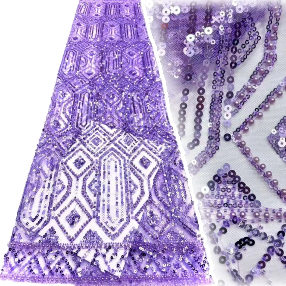 

Бордовое африканское кружево с бисером, новый дизайн, французское нигерийское кружево с пайетками для женских вечерних платьев 2247
