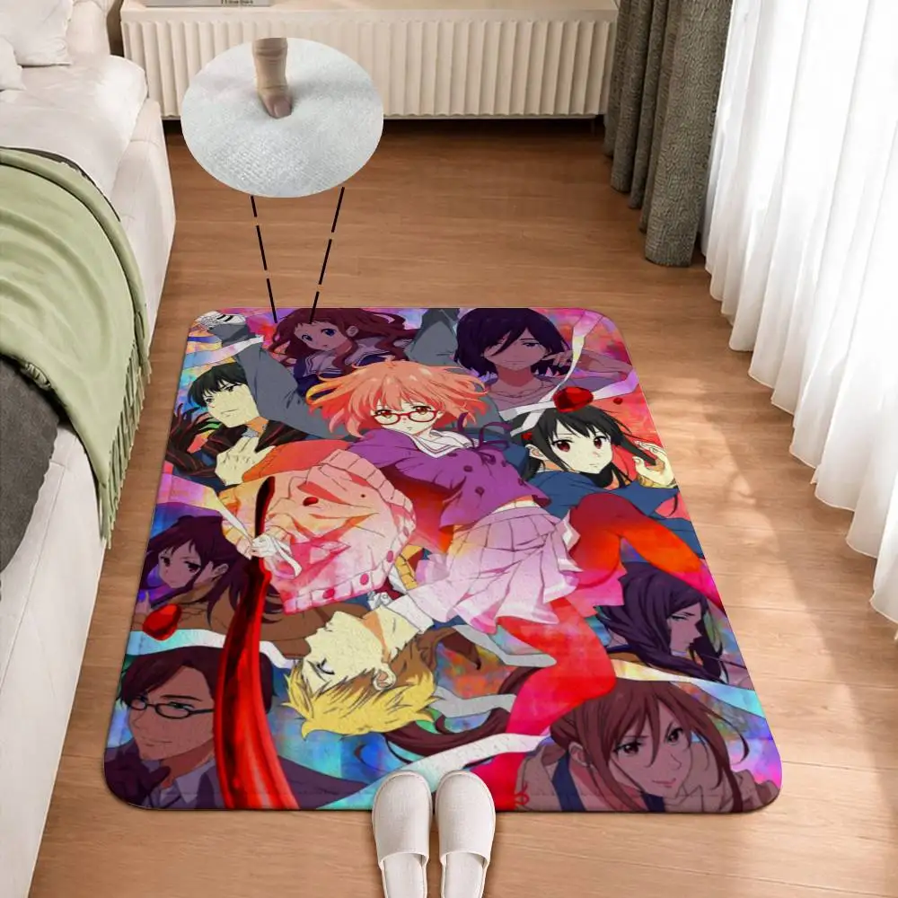 Mirai Anime B-Beyond the Boundary Home Decor Short Plush Floor Mat, Non-Slip & Easy to Clean for Multi Doorways