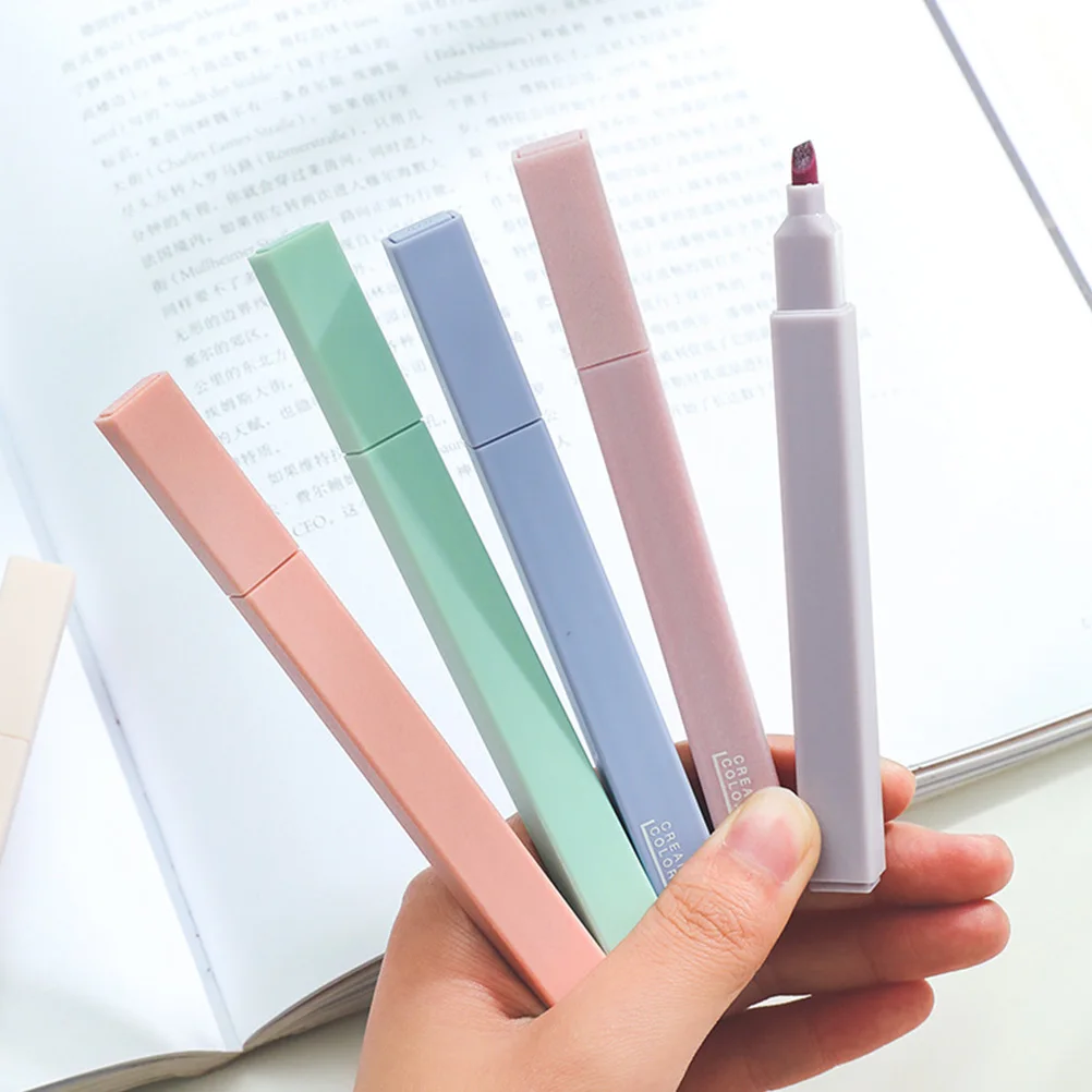 

6pcs Fluorescent Marker Pen Colorful Highlighters Large Marking Pens Office Supplies Smooth Writing Quick Drying Bright Ink