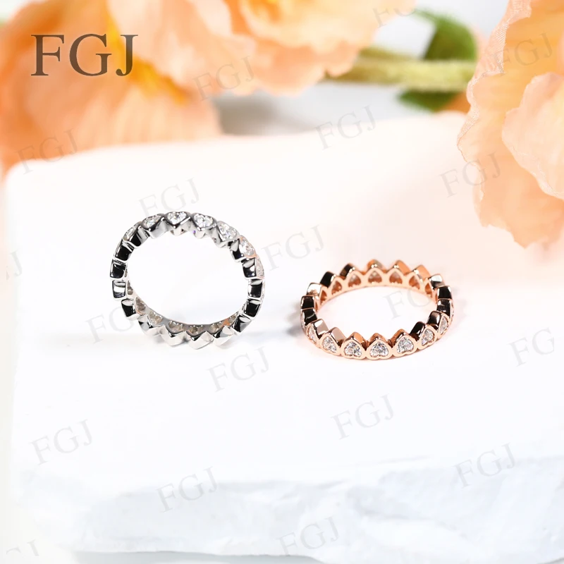 

Кольцо на заказ из стерлингового серебра 925 пробы с сердечком, кольцо D, цвет VVS1 с сертификатом, ювелирные изделия, подарки на годовщину свадьбы для женщин