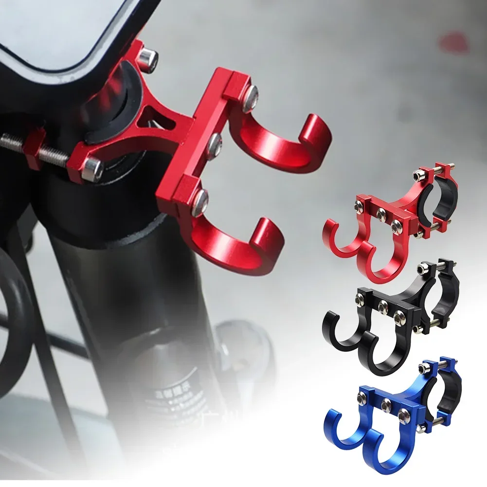 Aluminium Alloy Motorcycle Handlebar Hanging Hook Adjustable 2 Heads Storage Hanger Buckle Hooks Motorbike Helmet Hooks Bicycle