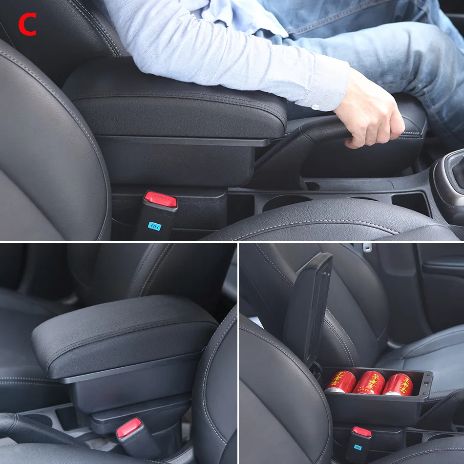 For Citroen C2 Armrest Box For Citroen C3 C2 Car Armrest Storage Box Cup Holder Modification Accessorissories