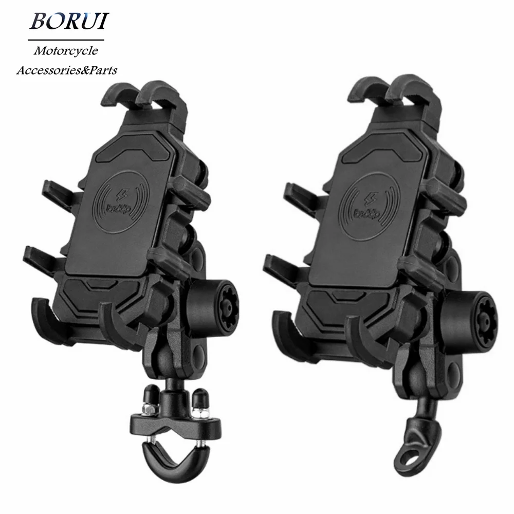 

Motorcycle Phone Holder 360° View Shockproof Anti-theft Eight-claw Fixation GPS Bracket Clip Riding Scooter Bicycle Accessories