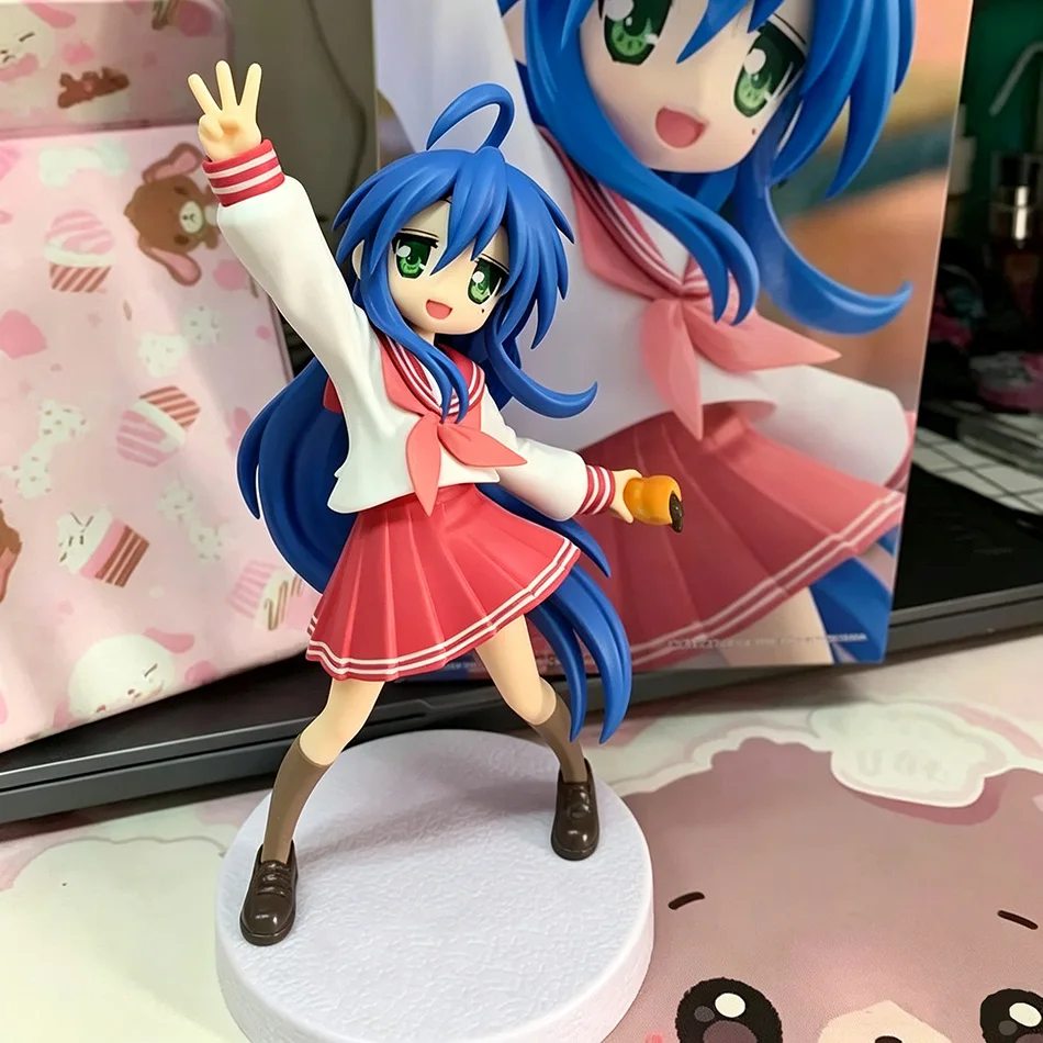 2026 Lucky‑Star Izumi Konata Action Figure, Cute Anime Girl PVC Collectible Figurine, Desk Decor Present for Anime Fan view 3