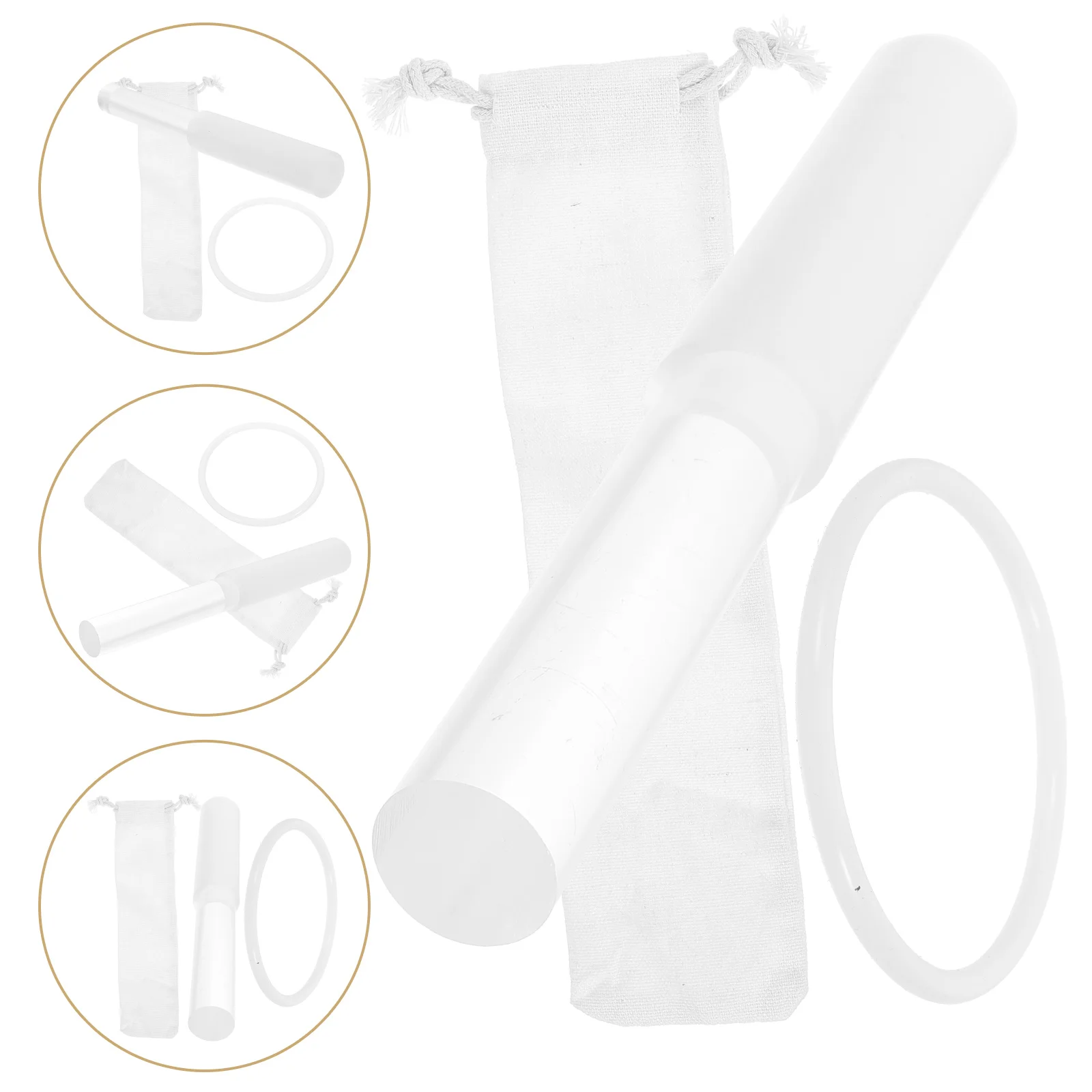 

1 Set Acrylic Crystal Singing Mallet Percussion Instrument Striker Rod For Yoga Meditation With Rubber Ring Chanting Accessory
