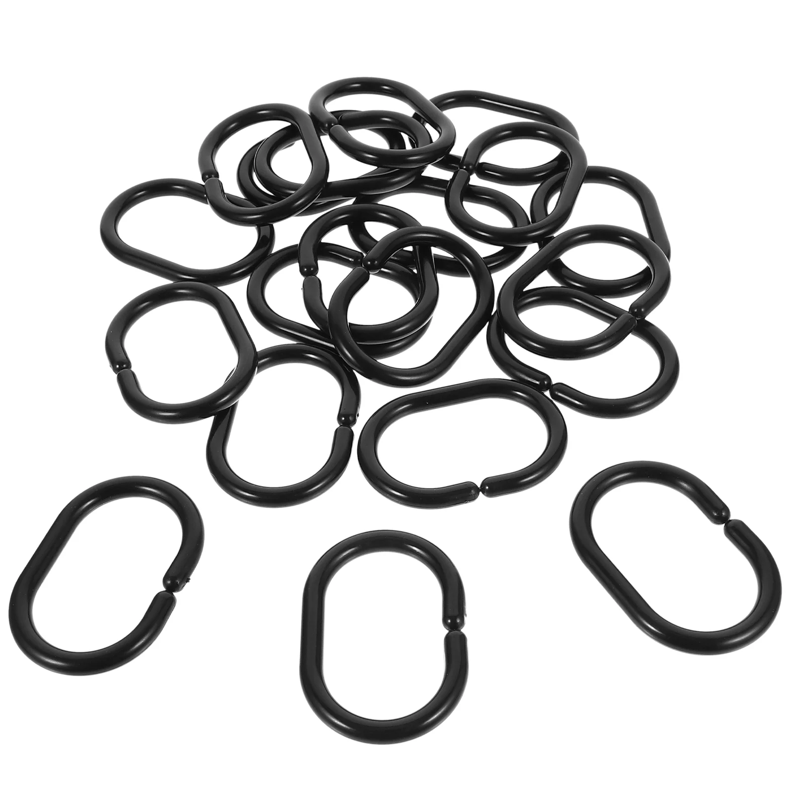 20 Pcs Quick-release Quick-hanging Curtain Hooks 20pcs (black) Shower Rings Rust Proof Plastic Rod for Decorate Bath