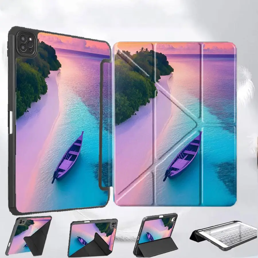 

Чехол Enchanting Islands для планшетов iPad Pro 11-го, 10-го, 9-го, 8-го, 7-го поколений, 12.9 дюймов, Mini 6, 7, Air 4, 5, M3, M2, M4, 11 дюймов, Pro 2025, с держателем