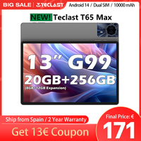 Teclast T65 Max 13 Inch Android 14 Tablet 8 Core Mediatek Helio G99 (8Gb+12Gb Expansion) Max. 20Gb Ram 256Gb Rom 10000Mah Battery Dual Sim 4g Lte 1920X1200 Gps Widevine L1 for Netflix
