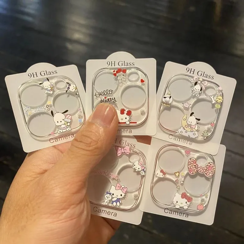 

New Kawaii Sanrio Hello Kitty Melody The Cartoon Full Cover Camera Protector Lens Film Is Suitable for IPhone 15 14 13 12 ProMax