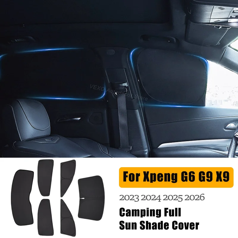 

For Xpeng G6 G9 X9 2023 2024 2025 2026 Front Rear Side Window Sunshade Anti-UV Sun Shade Windshield Sun Visor Outdoor Camping