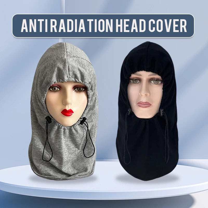 

Electromagnetic Radiation Protective Hood Cap Silver Fiber Radiation-proof Hat EMF Shielding Full Face Neck Protective Headgear