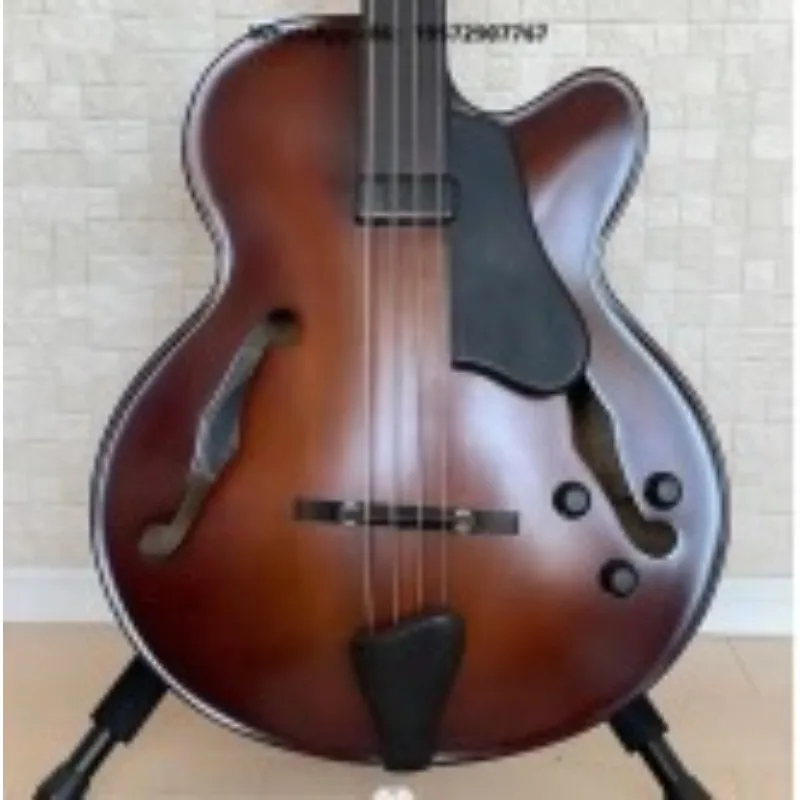 Ebony Fingerboard Cutaway Archtop Professional Electric Bass Guitar