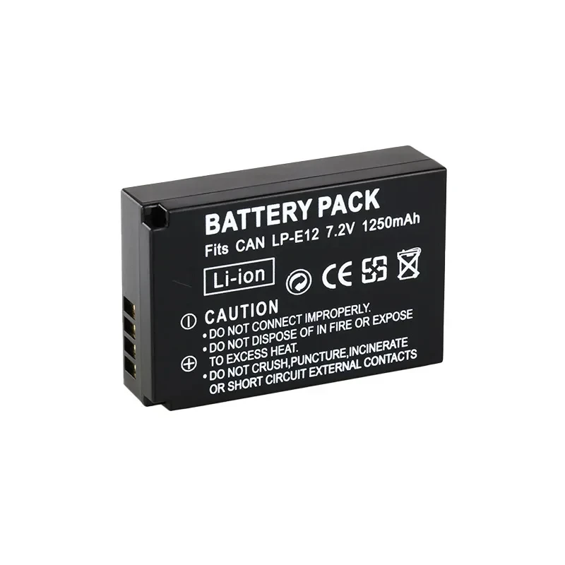 LP-E12 Battery 1250mAh Rechargeable Batteries For Canon LPE12 EOS M EOS M10 EOS M50 EOS M100 100D Kiss X7 Rebel SL1 DSLR Camera