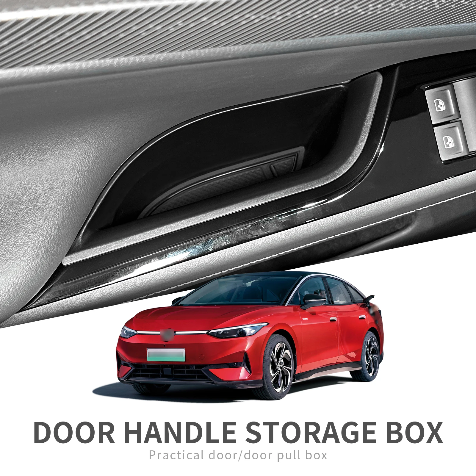 for VW ID.7 ID7 ID 7 Door Handle Storage Box Door Armrest Holder Tray Organizer Car Accessories Tidying