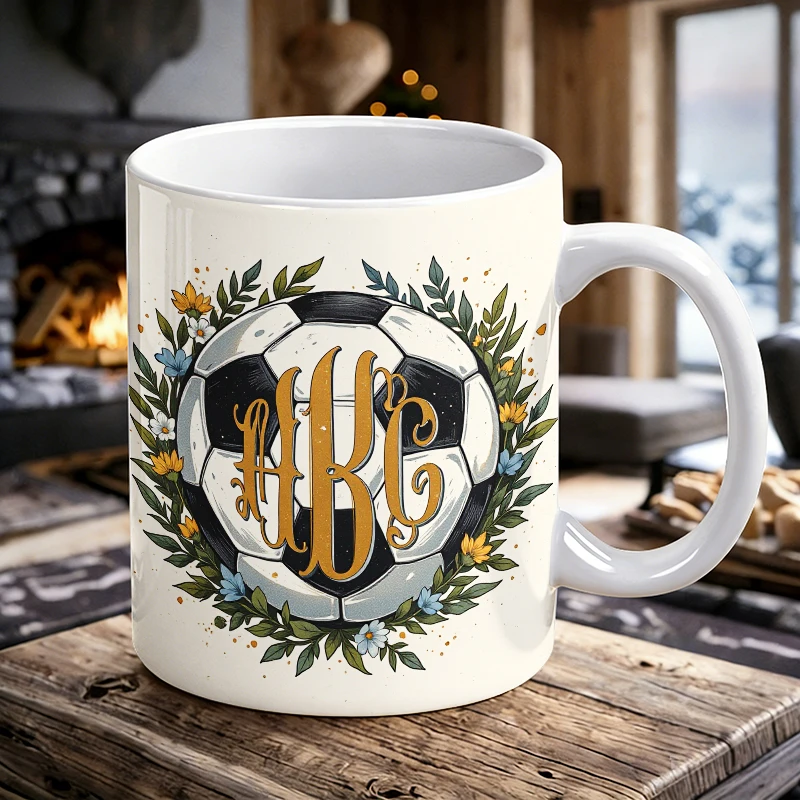 

Soccer Ball Wreath Key Button Printed Pattern Mug with a bottle opener function of 2026 Major Football Event