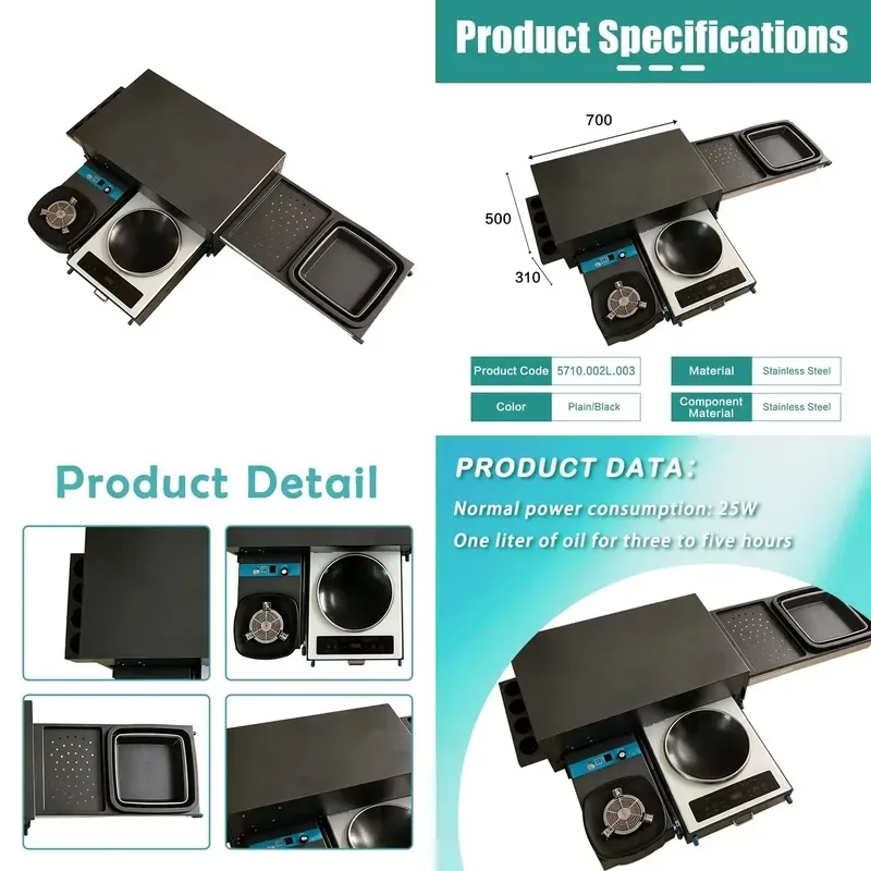 Multifunctional Stove Stainless Steel Slide  Low Fuel Consumption Suitable for RV Camper Yacht