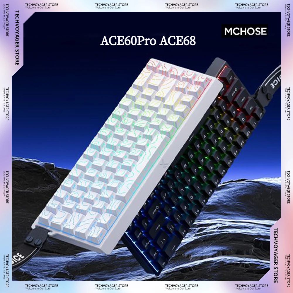 MCHOSE ACE60Pro ACE68 Magnetic Switch Mechanical Keyboard RGB Hot Swap Customized Wired Gaming Keyboard Pc E-sports Accessories