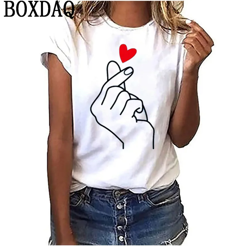 Love Heart Printing Women T-Shirts Wedding Love Gifts for Couples Unisex Matching Lovers Clothes Girlfriend Personalized T Shirt