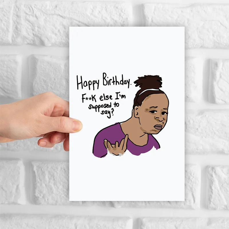 1 pc funny birthday card with interesting girl patterns, creative greeting card, suitable as a unique gift for besties, friends.