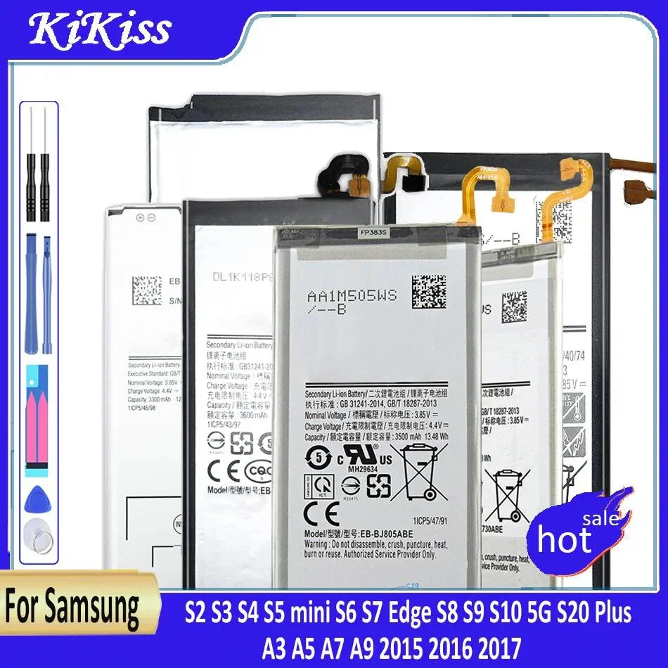 Battery For Samsung Galaxy S2 S3 S4 S5 mini S6 S7 Edge S8 S9 S10 5G S20 Plus/A3 A5 A7 A9 2015 2016 2017 SM G930F G950F G920F