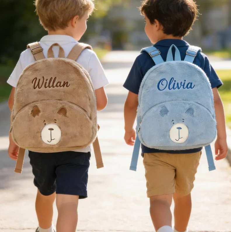 Personalized Children's Backpacks, Children's Backpacks, Back-to-School Gifts for Kids, Custom Teddy Bear Plush Backpacks