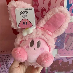 New Anime Cartoon Character Kirby Soft Plush Keychain Toy Pink And White Kirby Ornaments Decoration Pendant Girl Holiday Gifts