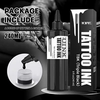 DQFART 240ml Triple negro/con tinta de tatuaje profesional para permanente semipermanente piel arte corporal pigmento suministros de tatuaje
